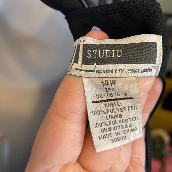 Vintage JL Studio for Jessica London NWT Deadstock Black Formal Dress Gown 14W - Picture 10 of 12